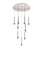 Giuseppe 50cm Polished Chrome 9 Light G9 Universal 2.5m Round Multiple Pendant (FRAME ONLY), For A Vast Range Of Glass Shades