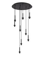Giuseppe 50cm Satin Black 9 Light G9 Universal 2.5m Round Multiple Pendant (FRAME ONLY), For A Vast Range Of Glass Shades