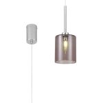 Giuseppe 12cm Single Pendant 2m, 1 x G9, Polished Chrome/Smoked Type B Shade