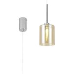 Giuseppe 12cm Single Pendant 2m, 1 x G9, Polished Chrome/Cognac Type B Shade