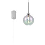 Giuseppe 14cm Single Pendant 2m, 1 x G9, Polished Chrome/Iridescent/Frosted Type G Shade