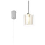 Giuseppe 14cm Single Pendant 2m, 1 x G9, Polished Chrome/Cognac/Clear Type H Shade