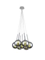 Giuseppe 42cm Cluster Pendant 1.5m, 7 x G9, Polished Chrome/Chrome/Frosted Type G Shade