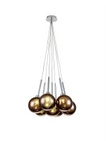 Giuseppe 42cm Cluster Pendant 1.5m, 7 x G9, Polished Chrome/Copper/Frosted Type G Shade