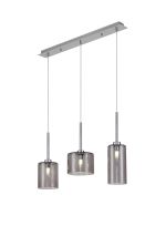 Giuseppe Linear Pendant 2m, 3 x G9, Polished Chrome/Smoked Type A,B,C Shade
