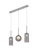 Giuseppe Linear Pendant 2m, 3 x G9, Polished Chrome/Smoked/Frosted Type A,G Shade