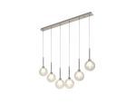 Giuseppe Linear Pendant 2m, 6 x G9, Polished Chrome/Clear/Frosted Type G Shade
