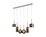 Giuseppe Linear Pendant 2m, 6 x G9, Polished Chrome/Copper/Frosted Type A,C,G Shade