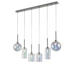Giuseppe Linear Pendant 2m, 6 x G9, Polished Chrome/Iridescent/Frosted Type A,B,G Shade