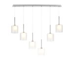 Giuseppe Linear Pendant 2m, 6 x G9, Polished Chrome/Frosted/Clear Type H Shade