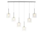 Giuseppe Linear Pendant 2m, 6 x G9, Polished Chrome/Cognac/Clear Type H Shade
