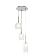 Giuseppe 35cm Round Pendant 2m, 3 x G9, Polished Chrome/Frosted Type A,B,C Shade