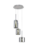 Giuseppe 35cm Round Pendant 2m, 3 x G9, Polished Chrome/Chrome Type A,B,C Shade