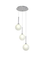 Giuseppe 34cm Round Pendant 2m, 3 x G9, Polished Chrome/Frosted Type G Shade