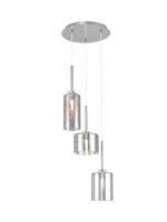 Giuseppe 35cm Round Pendant 2m, 3 x G9, Polished Chrome/Iridescent Type A,B,C Shade