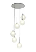Giuseppe 44cm Round Pendant 2.5m, 6 x G9, Polished Chrome/Frosted Type G Shade