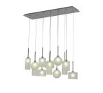 Giuseppe Linear Pendant 2m, 12 x G9, Polished Chrome/Frosted/Frosted Type A,B,C,G Shade