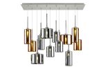 Giuseppe Linear Pendant 2m, 12 x G9, Polished Chrome/Chrome/Copper Type A,B,C Shade