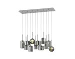 Giuseppe Linear Pendant 2m, 12 x G9, Polished Chrome/Chrome/Frosted Type A,B,C,G Shade