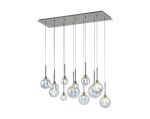 Giuseppe Linear Pendant 2m, 12 x G9, Polished Chrome/Iridescent/Frosted Type G Shade