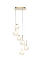 Giuseppe 44cm Round Pendant 2.5m, 6 x G9, French Gold/Frosted Type G Shade