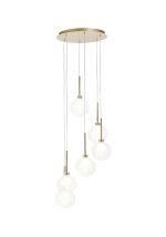 Giuseppe 44cm Round Pendant 2.5m, 6 x G9, French Gold/Cognac/Frosted Type G Shade