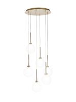 Giuseppe 44cm Round Pendant 2.5m, 6 x G9, French Gold/Clear/Frosted Type G Shade
