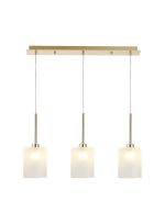 Giuseppe Linear Pendant 2m, 3 x G9, French Gold/Frosted Type B Shade