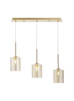Giuseppe Linear Pendant 2m, 3 x G9, French Gold/Cognac Type B Shade
