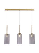 Giuseppe Linear Pendant 2m, 3 x G9, French Gold/Smoked Type A Shade