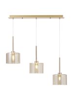 Giuseppe Linear Pendant 2m, 3 x G9, French Gold/Cognac Type C Shade