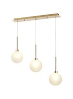 Giuseppe Linear Pendant 2m, 3 x G9, French Gold/Frosted Type G Shade