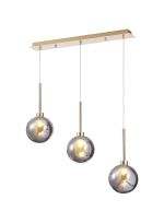 Giuseppe Linear Pendant 2m, 3 x G9, French Gold/Chrome/Frosted Type G Shade
