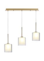 Giuseppe Linear Pendant 2m, 3 x G9, French Gold/Frosted/Clear Type H Shade