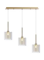 Giuseppe Linear Pendant 2m, 3 x G9, French Gold/Cognac/Clear Type H Shade