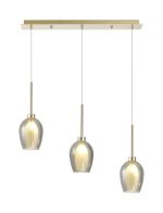 Giuseppe Linear Pendant 2m, 3 x G9, French Gold/Smoke/Frosted Type D Shade