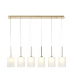 Giuseppe Linear Pendant 2m, 6 x G9, French Gold/Frosted Type B Shade