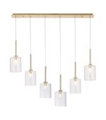 Giuseppe Linear Pendant 2m, 6 x G9, French Gold/Clear Type B Shade