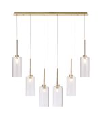 Giuseppe Linear Pendant 2m, 6 x G9, French Gold/Clear Type A Shade