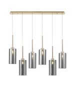 Giuseppe Linear Pendant 2m, 6 x G9, French Gold/Chrome Type A Shade