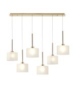 Giuseppe Linear Pendant 2m, 6 x G9, French Gold/Frosted Type C Shade