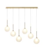 Giuseppe Linear Pendant 2m, 6 x G9, French Gold/Frosted Type G Shade