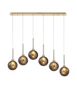 Giuseppe Linear Pendant 2m, 6 x G9, French Gold/Copper/Frosted Type G Shade