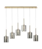 Giuseppe Linear Pendant 2m, 6 x G9, French Gold/Chrome Lined Type B Shade