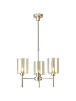 Giuseppe 52cm Telescopic/Semi Flush, 3 x G9, French Gold/Cognac Type B Shade