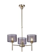 Giuseppe 55cm Telescopic/Semi Flush, 3 x G9, French Gold/Smoked Type C Shade