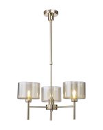 Giuseppe 55cm Telescopic/Semi Flush, 3 x G9, French Gold/Cognac Type C Shade