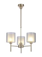 Giuseppe 54cm Telescopic/Semi Flush, 3 x G9, French Gold/Frosted/Clear Type H Shade