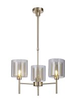 Giuseppe 54cm Telescopic/Semi Flush, 3 x G9, French Gold/Cognac/Clear Type H Shade