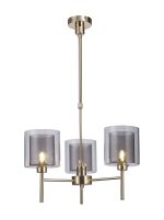 Giuseppe 54cm Telescopic/Semi Flush, 3 x G9, French Gold/Smoked/Clear Type H Shade